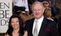 Betsy Arakawa and Gene Hackman at the Golden Globe awards, 2003
