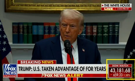 Fox News shows stocks tumbling as Trump announces tariffs on Mexico and China