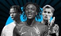 Stephen Mfuni (Manchester City), Shumaira Mheuka (Chelsea) and Jack Porter (Arsenal)