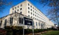 a building with a sign outside that says "department of state"