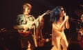 Lennon and Ono perform at the One to One benefit concert for abused disabled children at Madison Square Garden, New York, in 1972. 