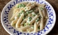 Rachel Rpody's pasta with peas and cream.