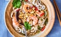 Rukmini Iyer's hot and sour noodle soup with tamarind and prawns.