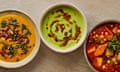 Cook up a big batch of Yotam Ottolenghi's roasted pumpkin soup with maple walnuts and herb oil.