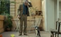 As if he is perplexed by the script … Steve Coogan and penguin in The Penguin Lessons.