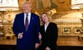 Giorgia Meloni and Donald Trump give thumbs-up gesture to cameras