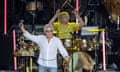 Roger Daltrey and Zak Starkey performing in The Who in Berlin, Germany, in 2023.
