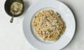 Tom Hunt's cheesy and mushroom porridge.
