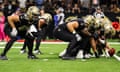 The New Orleans Saints, who have used the stylized lily symbol since their inception in 1967, registered the trademark in 1974 for use in professional football entertainment.