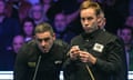 Ronnie O'Sullivan and Ali Carter during last year’s Masters final at Alexandra Palace