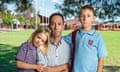 WEDNESDAY 2ND APRIL  2025.  WODONGA - VICTORIA
The Guardian | Australia
New schools being built in regional Victoria due to mass regional migration, and how they're going in without consultation with families and communities.
Man with two primary school-aged children standing in front of a primary school building