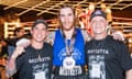 Reese Mistretta, center, with trainer Joe Higgins, right, and his mother Desiree at the Ring Masters Championships.