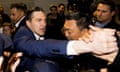 Man is mobbed by political supporters