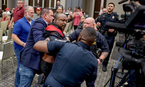 Police use Taser on protester at Marjorie Taylor Greene town hall