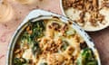 Sophie Wyburd's purple sprouting broccoli, bean and walnut bake.