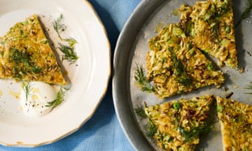 Alissa Timoshkina's giant cabbage, pea and spring onion latka.