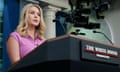  White House press secretary Karoline Leavitt answers questions in Washington.