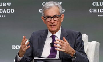US Federal Reserve chair Jerome Powell speaks in Chicago, on 16 April.