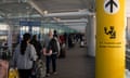 US customs and border protection sign at Newark Liberty International Airport, New Jersey.