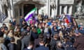 For Women Scotland members speaking to the media after the supreme court’s ruling on Wednesday.