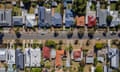 Aerial view of houses in an Adelaide suburb