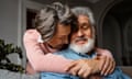 Man and woman embracing