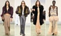 Composite of four of the catwalk looks for Chloé