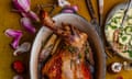 Pot-roast shoulder of lamb with endives Simon Hopkinson's Easter recipes Observer Food Monthly OFM Food and prop styling: Polly Webb-Wilson
