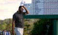 Scottie Scheffler reacts after the third round at the Masters.
